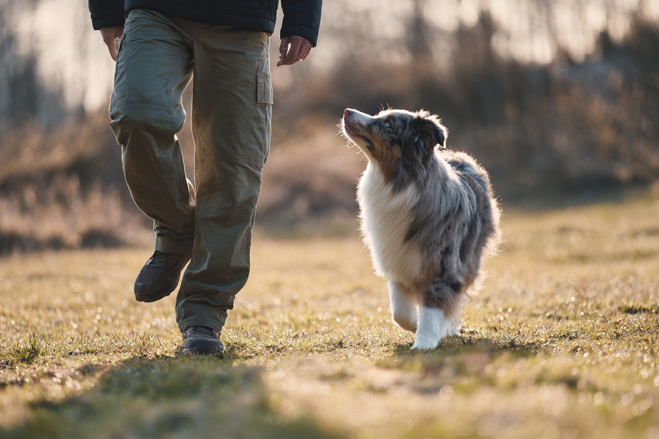 Person walking with a dog